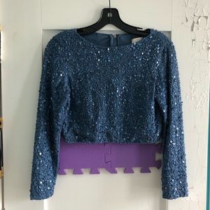 NWT Alice + Olivia sequin long sleeve crop